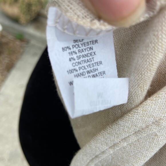 Alya Francesca's Collections Womens Top Size M Taupe Scarf Back Twist Front NEW - Picture 4 of 6